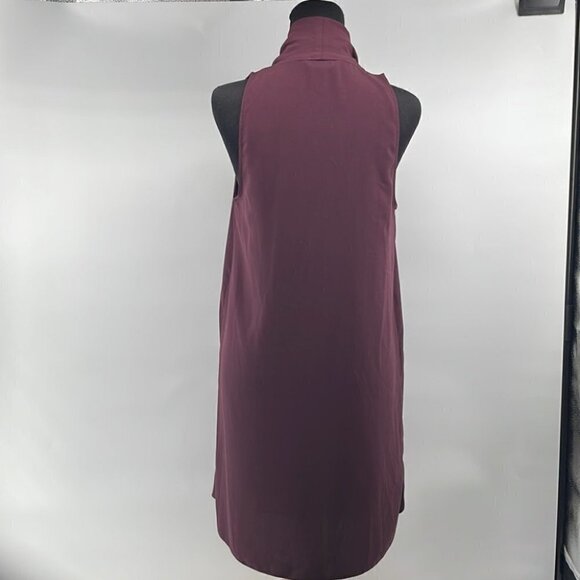 𝅺aritzia Wilfred burgundy mini dress minimalist event holiday  sz xs - Picture 9 of 9